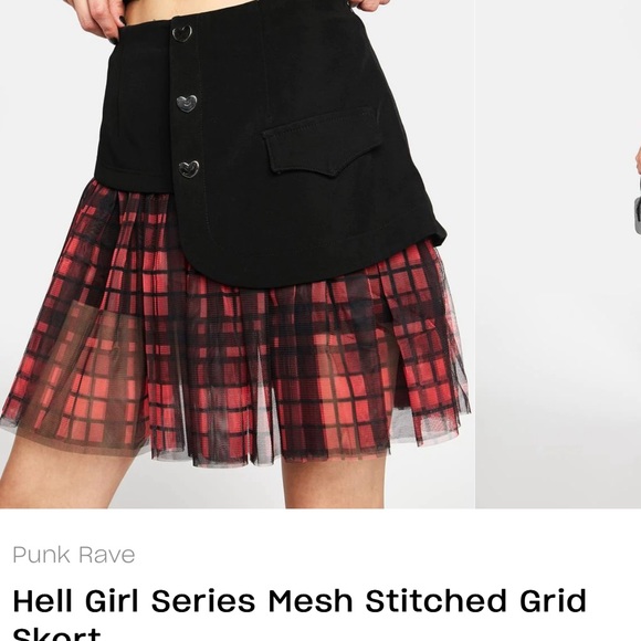 Punk Rave
Hell Girl Series Mesh Stitched Grid Skort - Picture 6 of 6